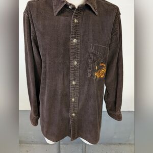 Top Disney Tiger On The Pocket Brown Corduroy Sz L